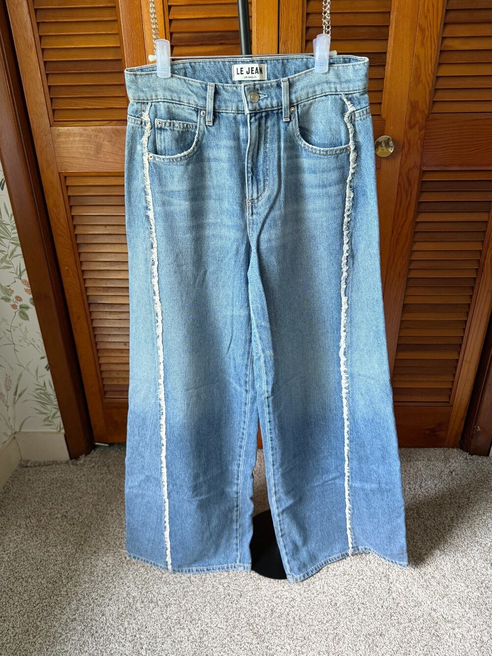 Le Jean Los Angeles Light Blue High Rise Wide Leg Jeans Pants Sz 25